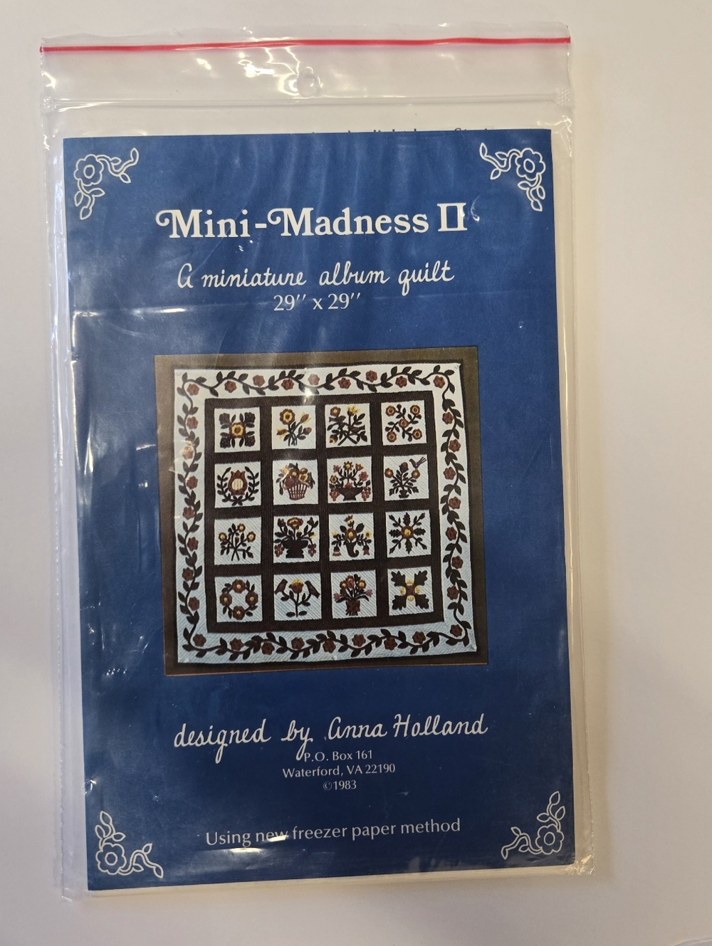Vintage "Mini-Madness II" miniature album quilt pattern designed by Anna Holland